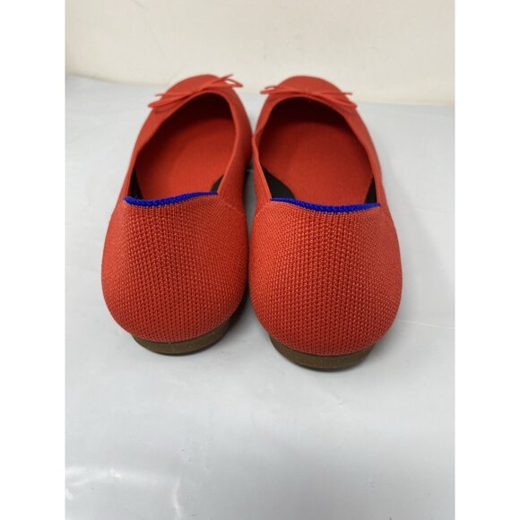 Rothy's The Flat Round Toe Ballet Flats Women's Sz 10 Red Blue With Bow Washable - Picture 5 of 10